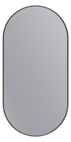 Erga Oval, oválne zrkadlo 45x90cm, čierny rám, ERG-V01-OVAL-4590-BK