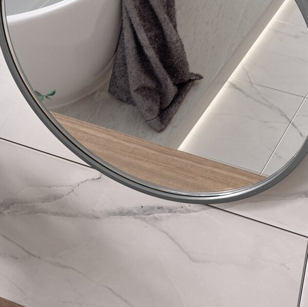 Erga Round, okrúhle zrkadlo 40cm, čierny rám, ERG-V01-ROUND-4040-BK