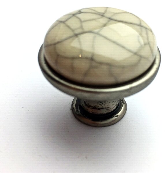 Interex TOSCA nikel patina/ popraskaný porcelán 30 mm
