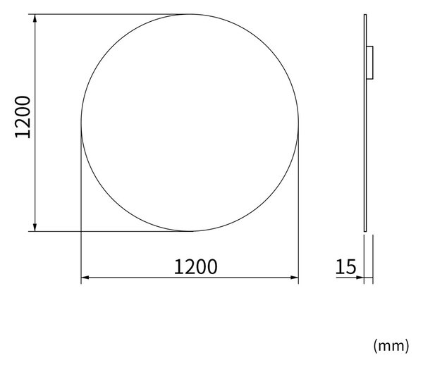 Erga Round, okrúhle zrkadlo 120cm, ERG-V01-ROUND-1212-CL