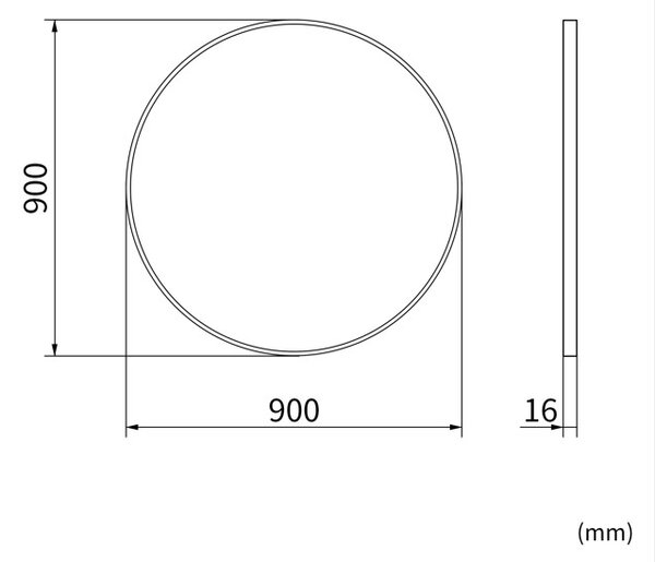 Erga Round, okrúhle zrkadlo 90cm, zlatý rám, ERG-V01-ROUND-9090-GD