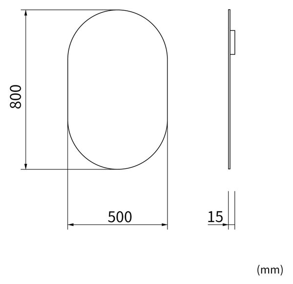 Erga Oval, oválne zrkadlo 50x80cm, ERG-V01-OVAL-5080-CL