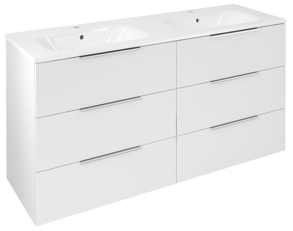 Sapho Sapho, CIRASA umývadlová skrinka 139,6x75x46cm, 3x zásuvka, biela lesk, CR141-3030-31