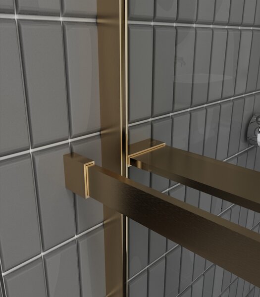 Erga Paris, polička/držiak na uteráky pre sprchovú zástenu (max. 140cm), zlatá matná, ERG-V02-PARIS-SHELF-GB