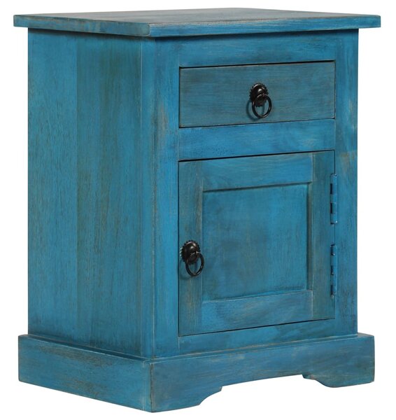 Nočný stolík z mangovníkového dreva 40x30x50 cm modrý