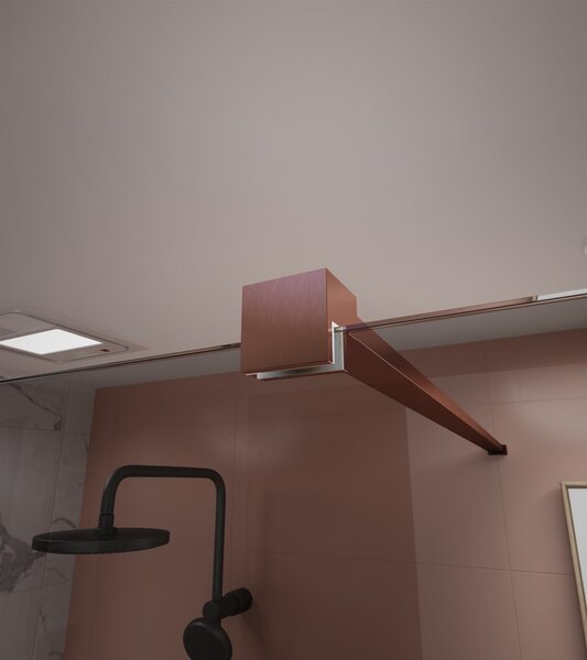 Erga Paris, stabilizačná vzpera pre sprchové zásteny s hrúbkou skla 8mm, dĺžka max. 150cm, medená matná, ERG-V02-PARIS-BAR-CO