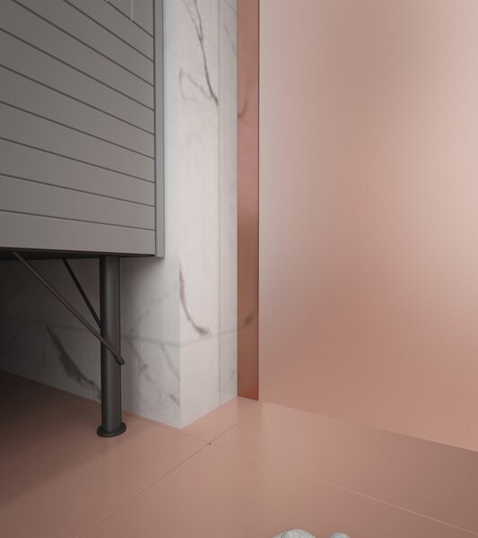 Erga Paris, stabilizačná vzpera pre sprchové zásteny s hrúbkou skla 8mm, dĺžka max. 150cm, medená matná, ERG-V02-PARIS-BAR-CO