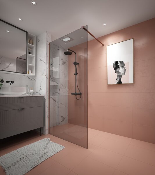 Erga Paris, stabilizačná vzpera pre sprchové zásteny s hrúbkou skla 8mm, dĺžka max. 150cm, medená matná, ERG-V02-PARIS-BAR-CO