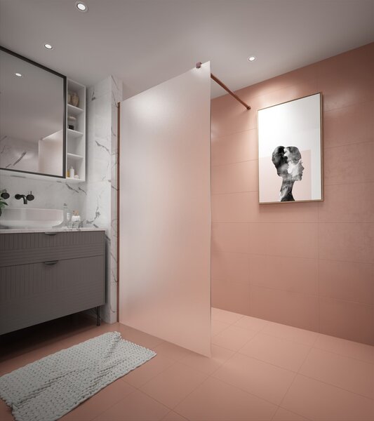 Erga Paris, stabilizačná vzpera pre sprchové zásteny s hrúbkou skla 8mm, dĺžka max. 150cm, medená matná, ERG-V02-PARIS-BAR-CO