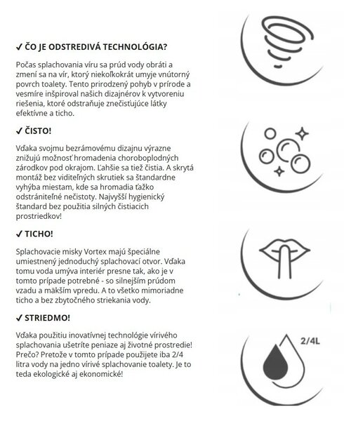 Laveo Nida Cycleon 2.0, závesná WC misa s toaletným sedadlom z duroplastu, Vortex splachovanie, biela lesklá, LAV-VMN_609S