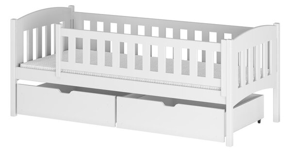 Biela detská posteľ s úložným priestorom 90x200 cm Gucio - Lano Meble
