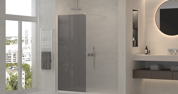 Erga Paris, sklo ku sprchovej zástene Walk-In 50x200 cm, 8mm dymové sklo, ERG-V02-PARIS-050x200-GR