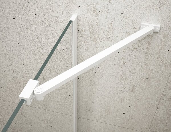 Erga Paris, rohová vzpera pre sprchové zásteny s hrúbkou skla 6/8/10 mm, dĺžka 45cm, biela matná, ERG-V02-PARIS-BAR45-WH