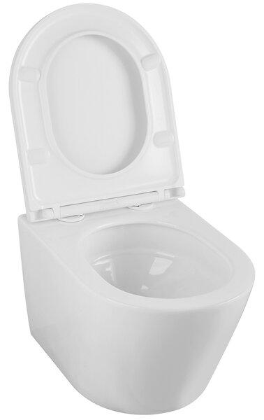 Erga Vento, závesná WC misa 490x365x365mm, Tornado 2 + toaletné sedadlo s pomalým zatváraním, biela, ERG-V03-VENTO-TO2-WH