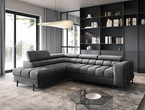 ROHOVÁ SEDAČKA, textil, tmavosivá P & B - Sedačky, Online Only