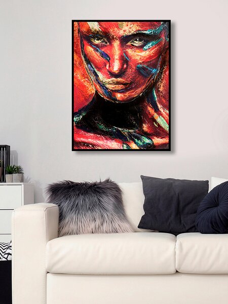 OLEJOMAĽBA, abstraktné, ľudia, etno, ženy, 60/80 cm Monee - Obrazy