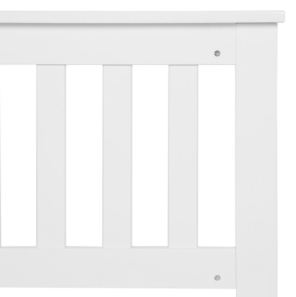 Posteľ biela borovicové drevo 140 x 200 cm lamelové čelo s roštom škandinávsky tradičný štýl spálňa