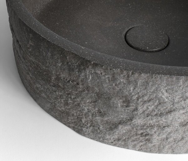 Sapho Sapho, ISPIR betónové umývadlo vrátane odtoku, 40cm, čierny granit, AR476