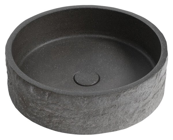 Sapho Sapho, ISPIR betónové umývadlo vrátane odtoku, 40cm, čierny granit, AR476
