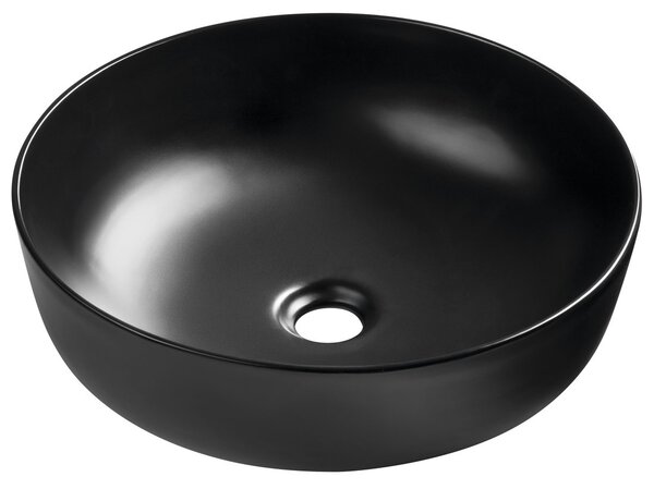 Sapho Sapho, RONDEA keramické umývadlo na dosku priemer 41cm, čierna matná, AR445B