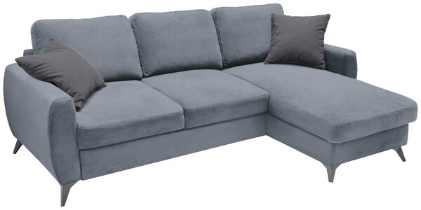 ROZKLADACIA ROHOVÁ SEDAČKA, kov, textil, kompozitné drevo, sivá Livetastic - Online Only obývacie izby, Online Only