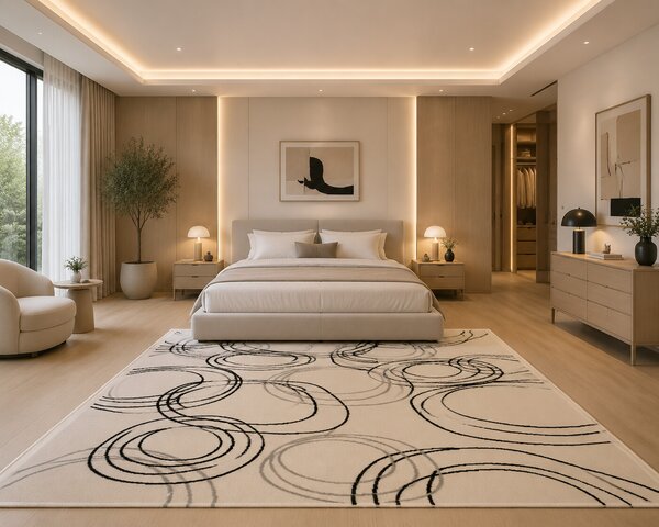 Alfa Carpets , TRHÁK: Kusový koberec Circles cream, 190x280, béžová, chodba / predsieň