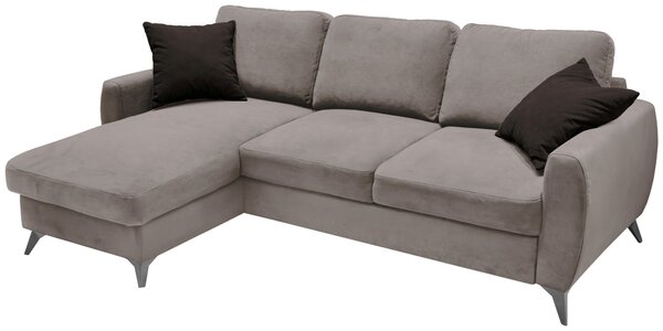 ROZKLADACIA ROHOVÁ SEDAČKA, kov, textil, kompozitné drevo, taupe Livetastic - Online Only obývacie izby, Online Only