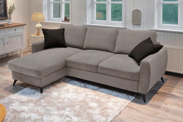 ROZKLADACIA ROHOVÁ SEDAČKA, kov, textil, kompozitné drevo, taupe Livetastic - Online Only obývacie izby, Online Only