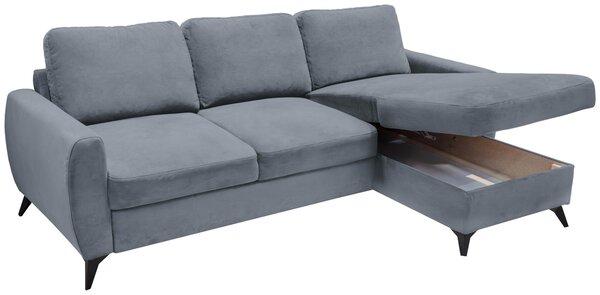 ROZKLADACIA ROHOVÁ SEDAČKA, kov, textil, kompozitné drevo, sivá Livetastic - Online Only obývacie izby, Online Only