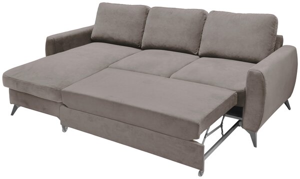 ROZKLADACIA ROHOVÁ SEDAČKA, kov, textil, kompozitné drevo, taupe Livetastic - Online Only obývacie izby, Online Only