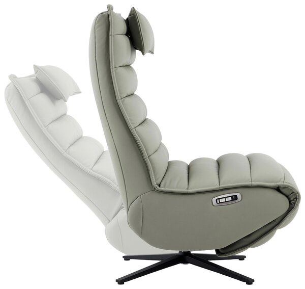 RELAXAČNÉ KRESLO, kov, textil, koža, sivá, čierna Stylife - Kreslá