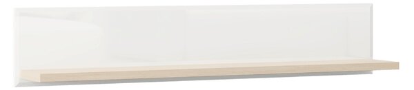 NÁSTENNÝ REGÁL, biela, dub bianco Carryhome - Regály
