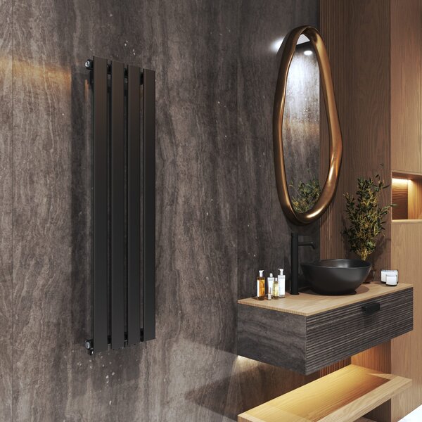 Gamma Vertical, vykurovacie teleso 1100x296 mm, 368W, čierna matná, GMA-VERT-1100296-BK