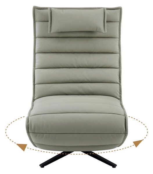 RELAXAČNÉ KRESLO, kov, textil, koža, sivá, čierna Stylife - Kreslá