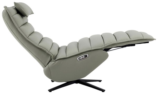 RELAXAČNÉ KRESLO, kov, textil, koža, sivá, čierna Stylife - Kreslá