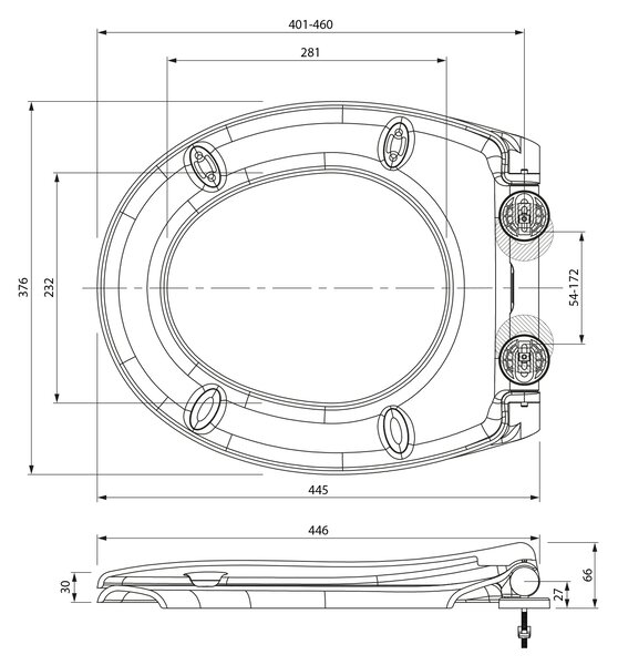 Sapho Sapho, PHARO WC sedátko s LED osvetlením, Soft Close, Easy Take, biela, WX1315