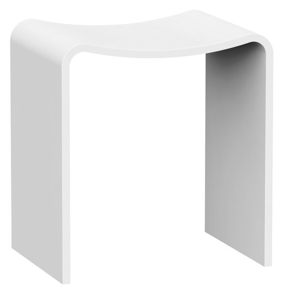 Sapho Sapho, KORAL kúpeľňová stolička 40x43x30cm, solid surface, biela mat, WF462