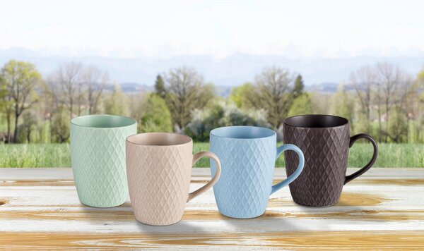 SADA HRNČEKOV NA KÁVU nový kostný porcelán (new bone china) keramika Landscape - Jedálenské sety