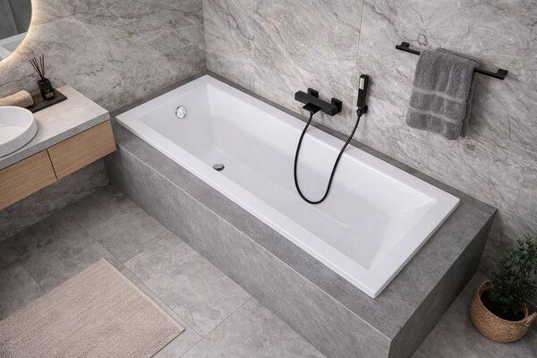 Erga Pureline-S, vaňa 1400x700x400 mm bez nožičiek, biela lesklá, ERG-V07-PURELINE-S-140x070-WH