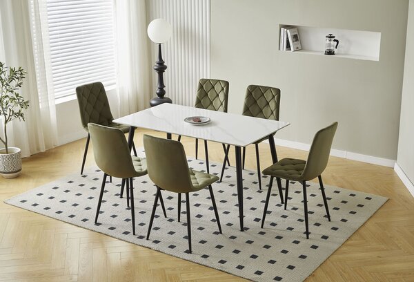 Jedálenský stôl ADRIA 130x70 biely mramor