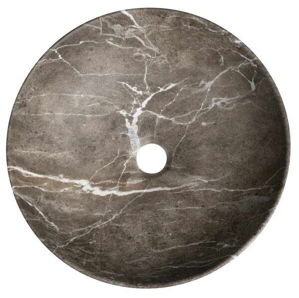 Sapho Sapho, RONDEA keramické umývadlo na dosku priemer 41cm, breccia mramor, AR445BM