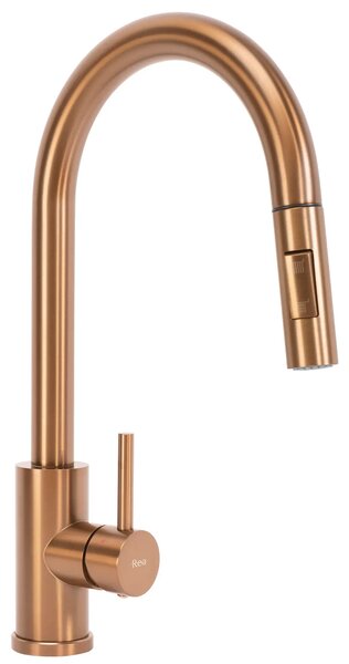 Rea Leo 40, 1-komorový nerezový drez 400x450x185 mm, medená matná, ZLE-06016
