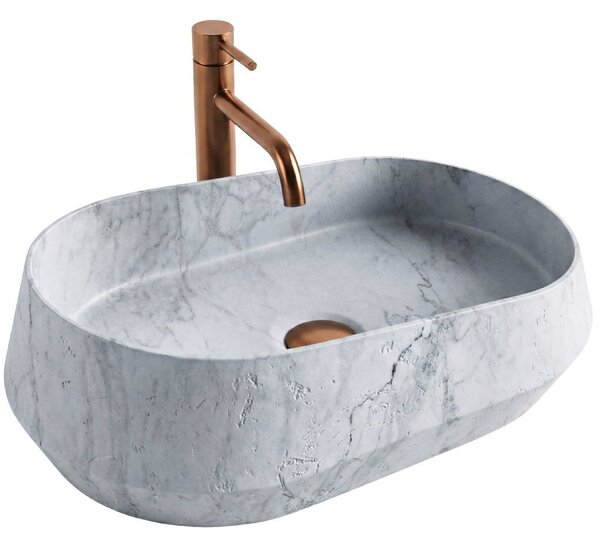 Rea Zoe Venice, umývadlo na dosku 590×380×170 mm, imitácia kameňa sivá matná, REA-U3541