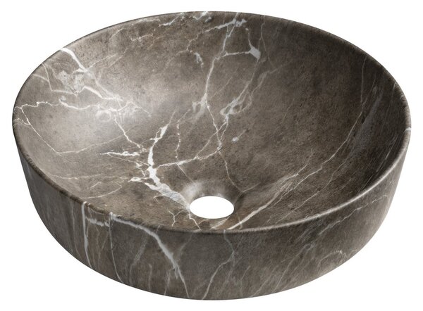 Sapho Sapho, RONDEA keramické umývadlo na dosku priemer 41cm, breccia mramor, AR445BM