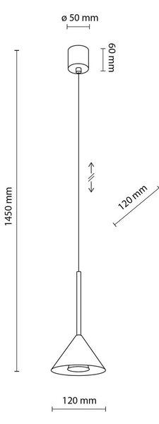 Závesné svietidlo Cono Mini, 1-pl., Ø 12 cm, čierne GU10, Čierna, Obývacia izba / jedáleň, kov, Moderný, Závesné svietidlo