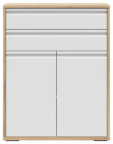 KOMODA, biela, farba duba, 80/100/41 cm Carryhome - Komody