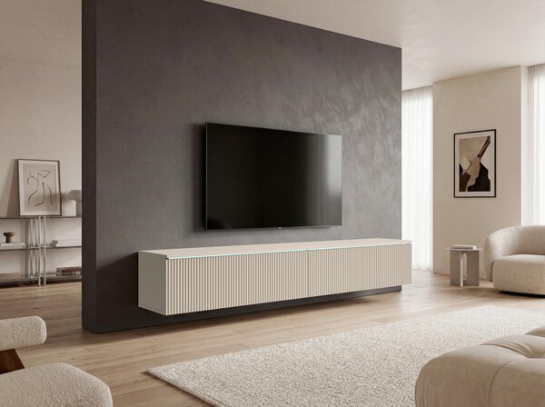 NÍZKA KOMODA, béžová, kašmírová, 180/30/33 cm P & B - TV nábytok, Online Only