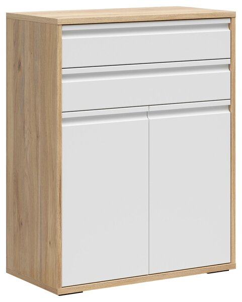 KOMODA, biela, farba duba, 80/100/41 cm Carryhome - Komody