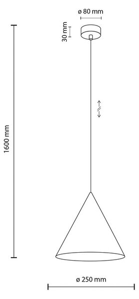 Závesné svietidlo Cono, 1-pl., Ø 25 cm, žlté, E27, Žltá / oranžová, Obývacia izba / jedáleň, kov, Moderný, Závesné svietidlo