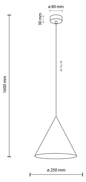 Závesné svietidlo Cono, 1-pl., Ø 25 cm, oranžové, E27, Žltá / oranžová, Obývacia izba / jedáleň, kov, Moderný, Závesné svietidlo